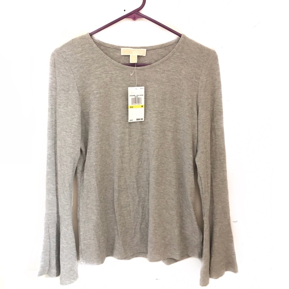 Michael Kors pearl basic ruffle sleeve NWT